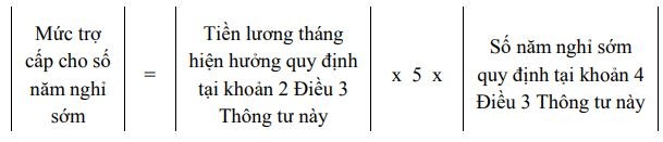 C&aacute;ch t&iacute;nh hưởng ch&iacute;nh s&aacute;ch đối với người nghỉ hưu trước tuổi đối với trường hợp c&oacute; tuổi đời c&ograve;n từ đủ 2 năm đến đủ 5 năm đến tuổi nghỉ hưu.