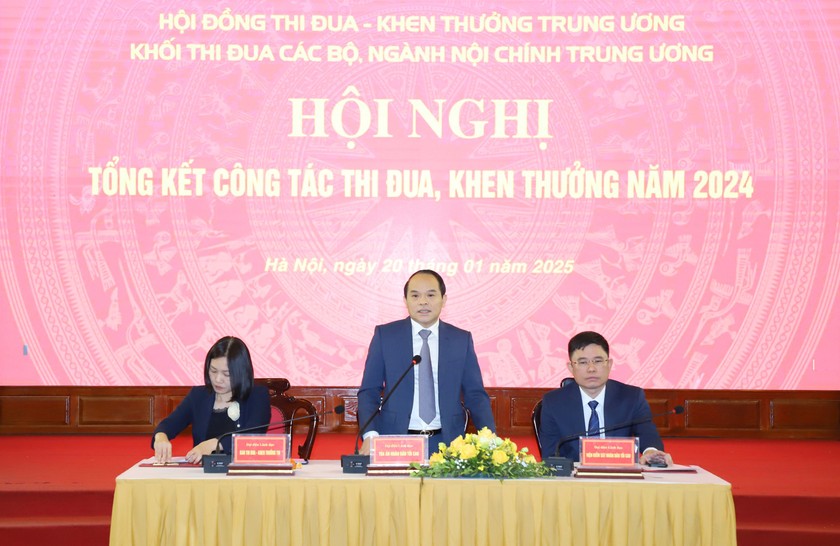 &Ocirc;ng Nguyễn Quốc Đo&agrave;n, Ph&oacute; Ch&aacute;nh &aacute;n to&agrave; &aacute;n nh&acirc;n d&acirc;n tối cao ph&aacute;t biểu tại Hội nghị.