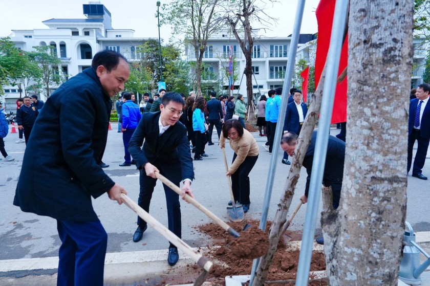 Chủ tịch UBND quận T&acirc;y Hồ đề nghị c&aacute;c đơn vị cần ch&uacute; trọng việc chăm s&oacute;c, bảo vệ c&acirc;y trồng (ảnh P.V).