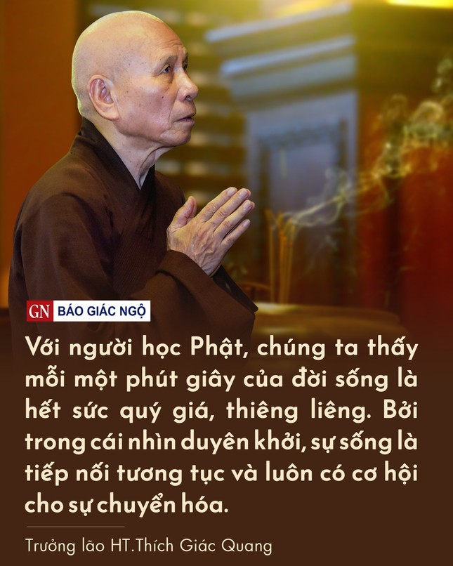 Trưởng lão Hòa thượng Thích Giác Quang chia sẻ về niềm an lạc của người học Phật