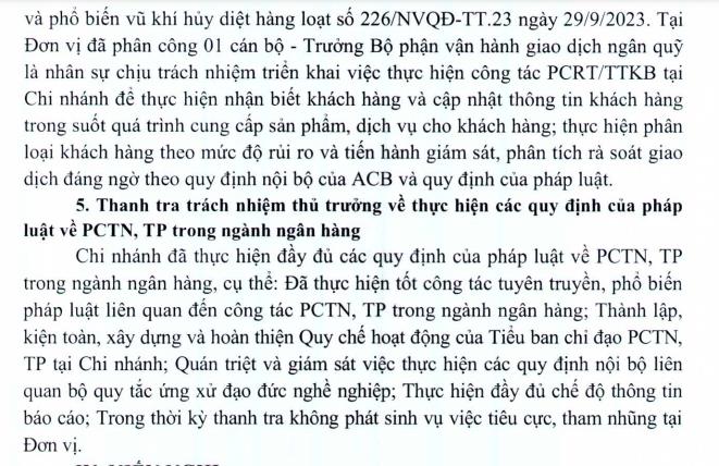 Thanh tra Ng&amp;#226;n h&amp;#224;ng Nh&amp;#224; nước ph&amp;#225;t hiện hạn chế, thiếu s&amp;#243;t trong hoạt động cho vay tại ng&amp;#226;n h&amp;#224;ng ACB chi nh&amp;#225;nh Nghệ An - Ảnh 4