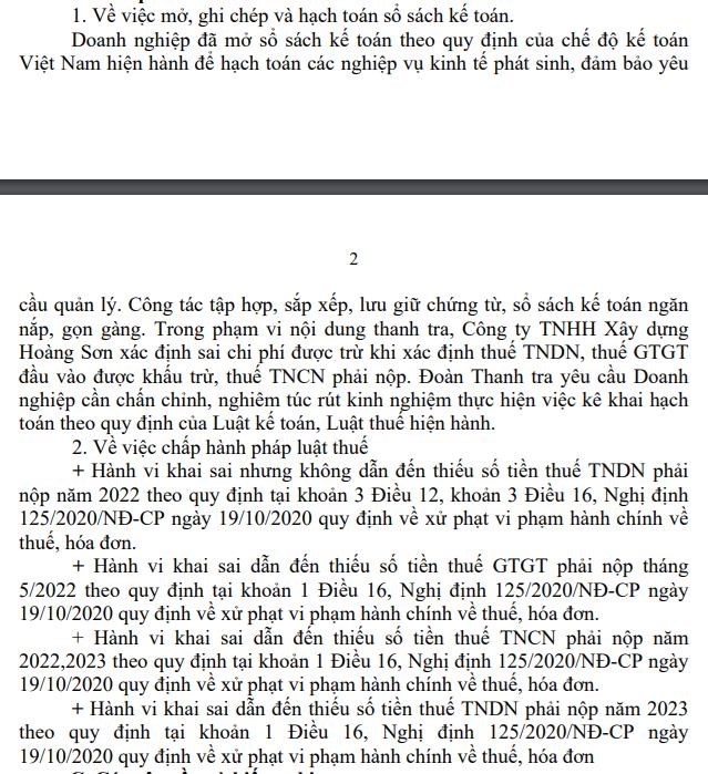 C&amp;#244;ng ty TNHH X&amp;#226;y dựng Ho&amp;#224;ng Sơn của doanh nh&amp;#226;n Huỳnh Cận kinh doanh li&amp;#234;n tục thua lỗ trước khi bị Cục thuế L&amp;#224;o Cai xử phạt h&amp;#224;ng loạt sai phạm - Ảnh 1