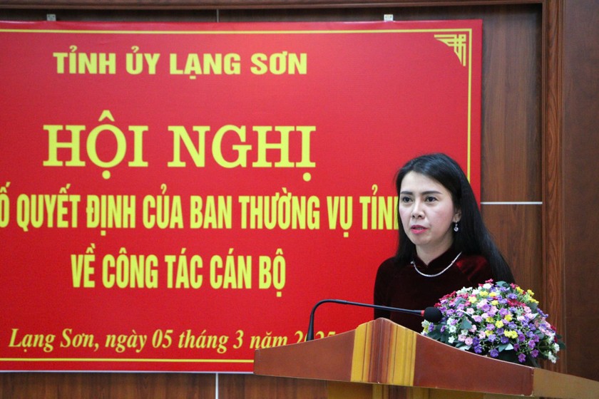 T&acirc;n Trưởng Ban Nội ch&iacute;nh Tỉnh ủy Lạng Sơn Đo&agrave;n Thu H&agrave;.