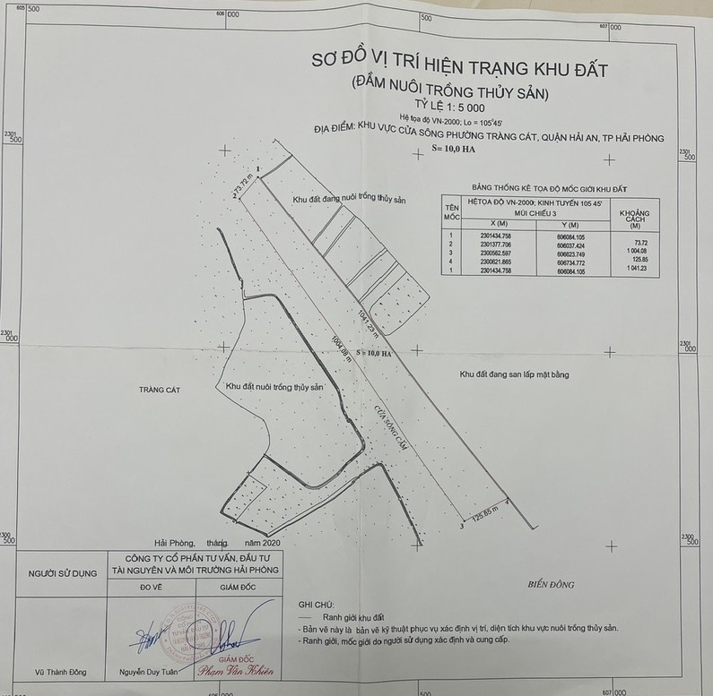 Sơ đồ vị tr&iacute; hiện trạng khu đất được người d&acirc;n đo vẽ từ năm 2020.