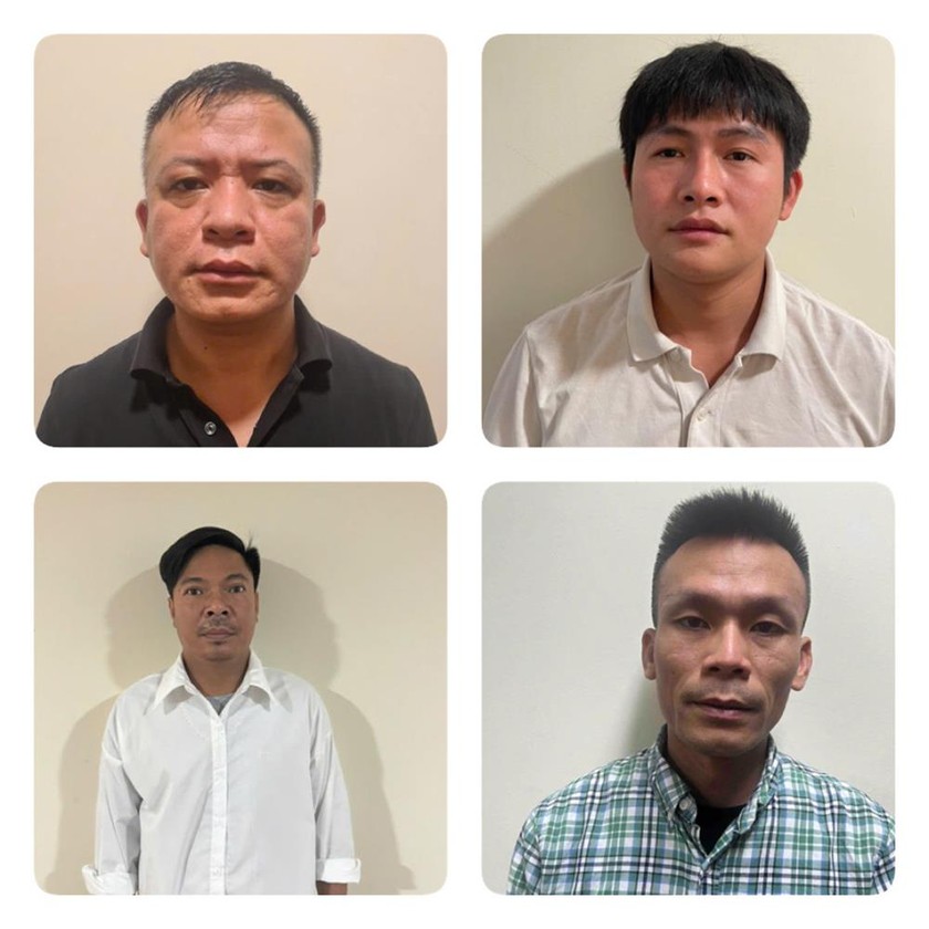 C&aacute;c bị c&aacute;o từ tr&aacute;i sang, tr&ecirc;n xuống: Trần Minh Tiệp, Ph&ugrave;ng Văn Lương, Nguyễn Văn H&agrave;, Trần Đ&igrave;nh Qu&yacute;.