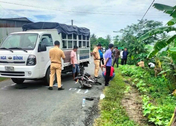Hiện trường vụ tai nạn giao thông khiến nữ sinh 14 tuổi tử vong, ngày 4/9/2024. Ảnh: Người dân cung cấp