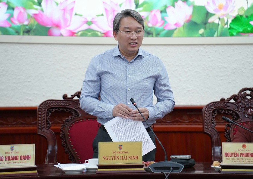Bộ trưởng Nguyễn Hải Ninh khai mạc Hội nghị. (Ảnh: P.Mai)