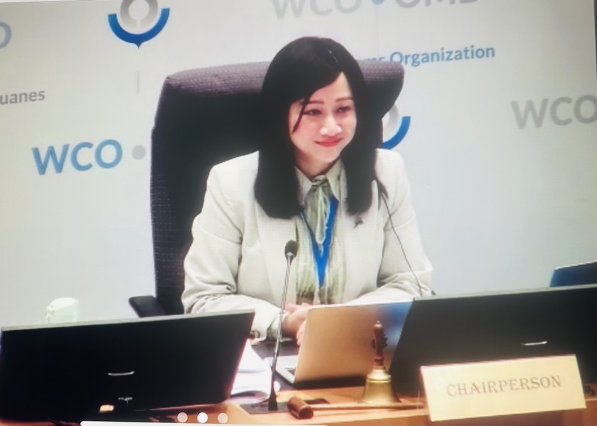 B&agrave; Nguyễn Thị Vĩnh Ho&agrave;i ph&aacute;t biểu sau khi t&aacute;i cử Chủ tịch PTC nhiệm kỳ 2025-2026.