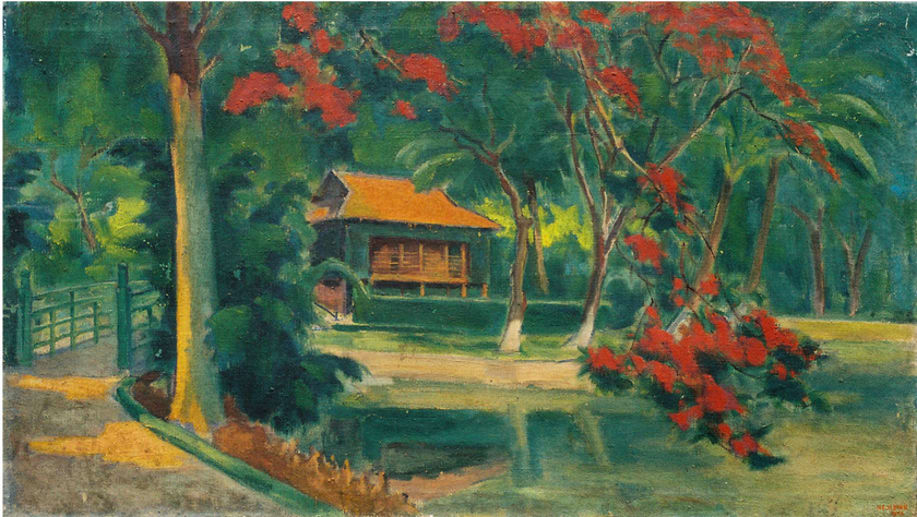 Nh&agrave; B&aacute;c ở Phủ Chủ tịch | Lương Xu&acirc;n Nhị | Sơn dầu | 1970