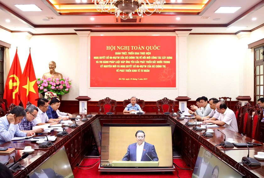 H&igrave;nh ảnh ghi nhận tại điểm cầu Bộ Tư ph&aacute;p.