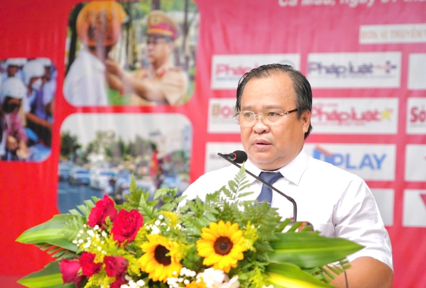 &Ocirc;ng Nguyễn Minh Lu&acirc;n - Ủy vi&ecirc;n BTV Tỉnh ủy, Ph&oacute; Chủ tịch UBND tỉnh C&agrave; Mau ph&aacute;t biểu tại chương tr&igrave;nh.