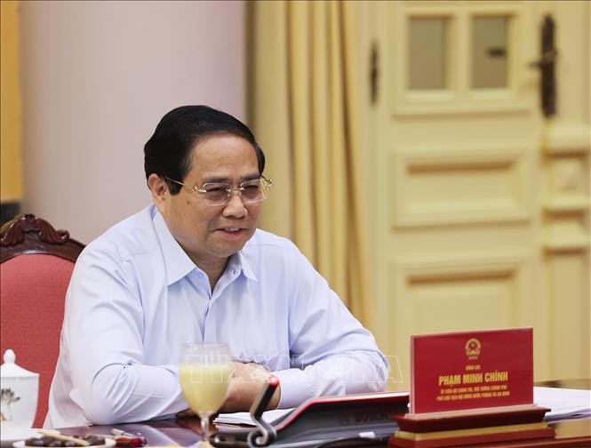 Thủ tướng Phạm Minh Ch&iacute;nh, Ph&oacute; Chủ tịch Hội đồng Quốc ph&ograve;ng v&agrave; An ninh ph&aacute;t biểu. Ảnh: L&acirc;m Kh&aacute;nh/TTXVN