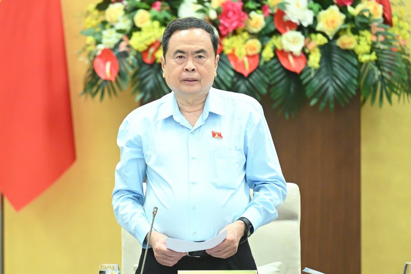 Chủ tịch Quốc hội Trần Thanh Mẫn ph&aacute;t biểu khai mạc Phi&ecirc;n họp.