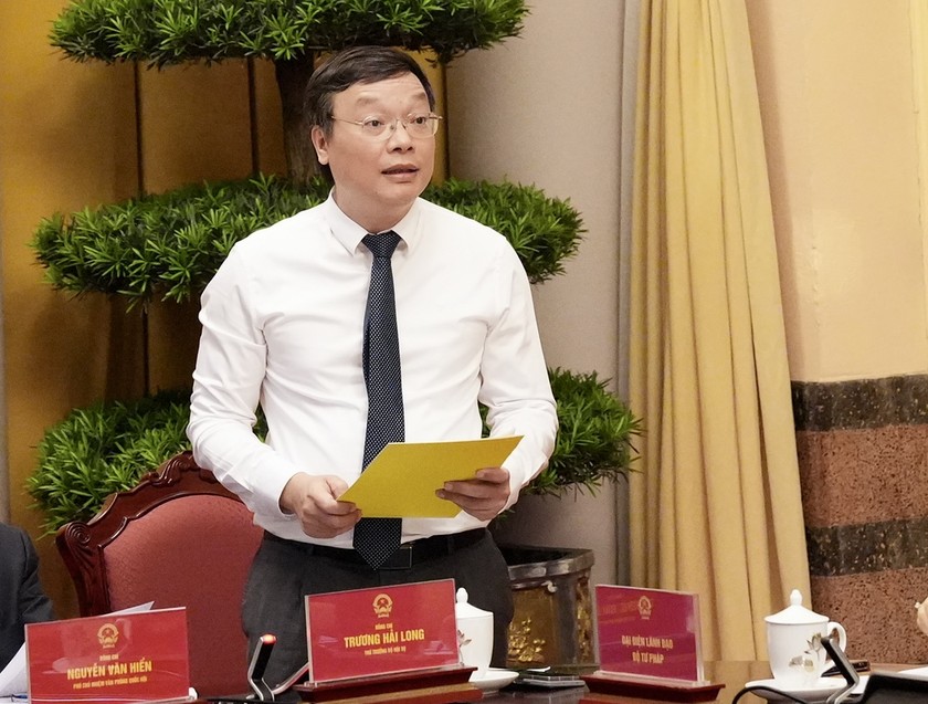 Thứ trưởng Bộ Nội vụ Trương Hải Long giới thiệu về Luật Tổ chức ch&iacute;nh quyền địa phương (sửa đổi)