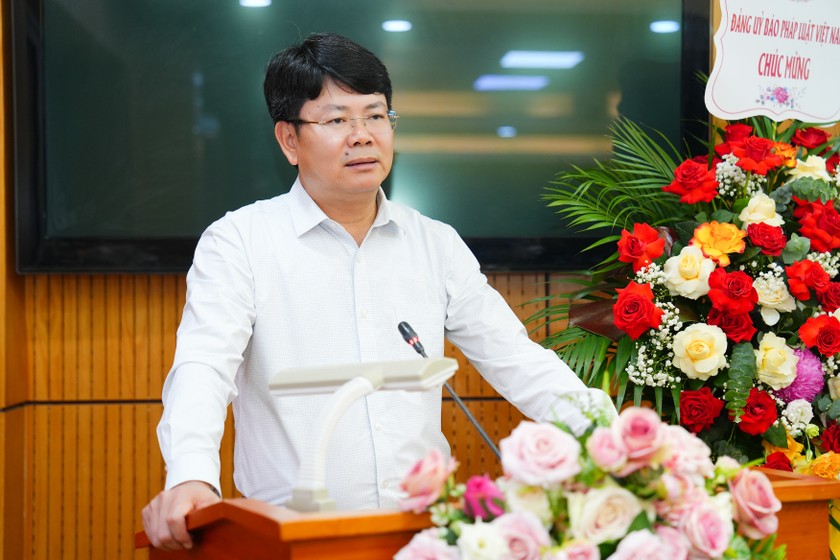 Thứ trưởng Nguyễn Thanh Tịnh, Ph&oacute; B&iacute; thư Thường trực Đảng ủy Bộ Tư ph&aacute;p ph&aacute;t biểu chỉ đạo tại Đại hội.