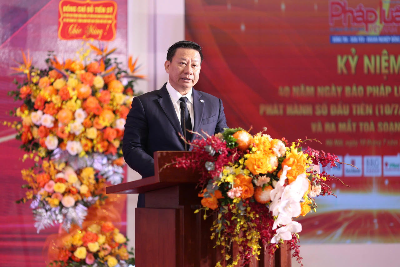 Thứ trưởng Bộ Tư ph&aacute;p Nguyễn Thanh Ngọc ph&aacute;t biểu tại Lễ Kỷ niệm.