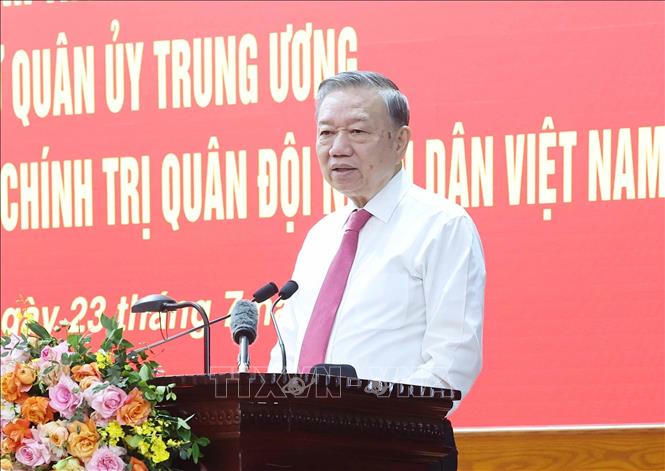 Tổng B&iacute; thư T&ocirc; L&acirc;m ph&aacute;t biểu chỉ đạo. Ảnh: Thống Nhất/TTXVN