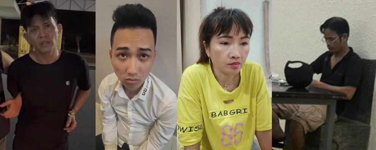 Nguyễn Trọng Minh Ho&agrave;ng, Đỗ Văn Chi&ecirc;u, Đinh Thị T&iacute;nh v&agrave; B&ugrave;i Ngọc Ho&agrave;ng Vương bị bắt giữ.