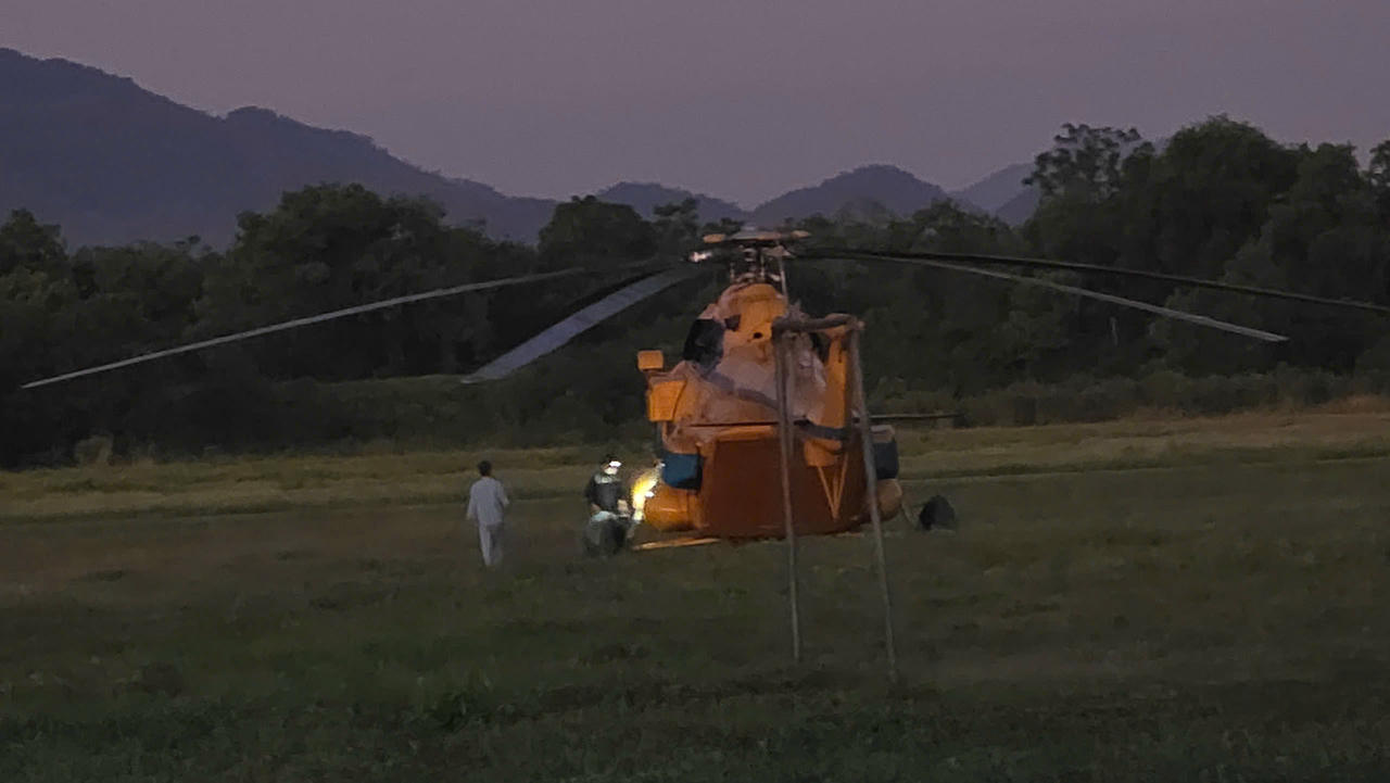 Trực thăng Mi-171 chuẩn bị cất c&aacute;nh, thực hiện ban bay trinh s&aacute;t kh&iacute; tượng