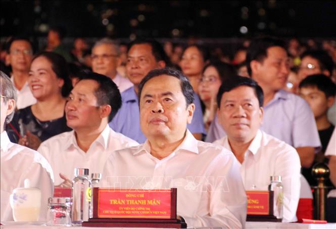 Chủ tịch Quốc hội Trần Thanh Mẫn dự chương tr&igrave;nh tại điểm cầu Th&agrave;nh phố Hồ Ch&iacute; Minh. Ảnh: Xu&acirc;n Khu/TTXVN