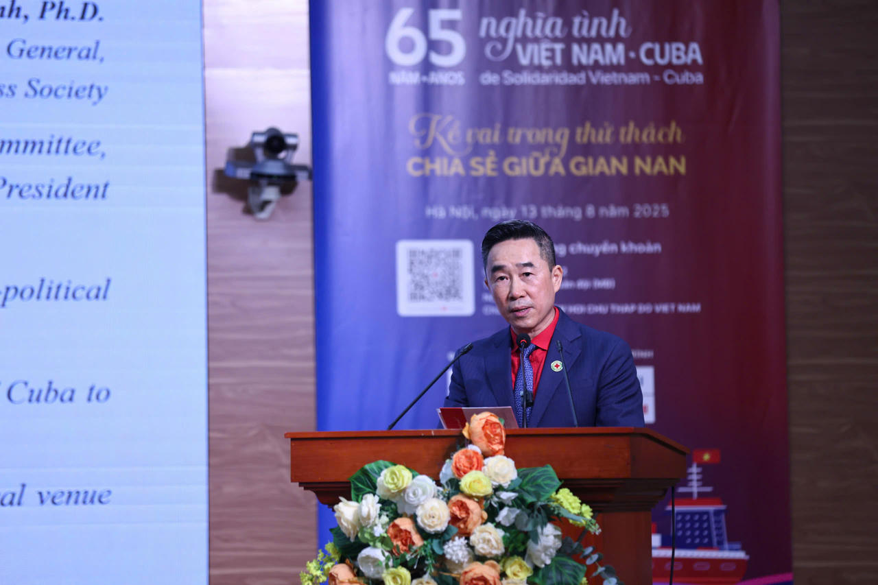 &Ocirc;ng Nguyễn Hải Anh - Ph&oacute; Chủ tịch, Tổng Thư k&yacute; Điều h&agrave;nh c&ocirc;ng việc của Hội Chữ thập đỏ Việt Nam k&ecirc;u gọi tại Chương tr&igrave;nh (Ảnh: TW Hội Chữ thập đỏ Việt Nam)