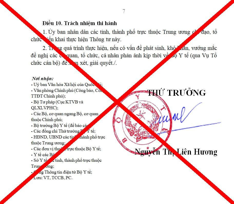 Đ&acirc;y l&agrave; văn bản giả mạo.
