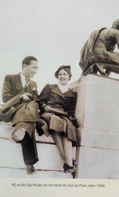 Kỹ sư V&otilde; Qu&yacute; Hu&acirc;n v&agrave; vợ Ir&egrave;ne Vo Quy tại Paris năm 1940. (Ảnh: TL)