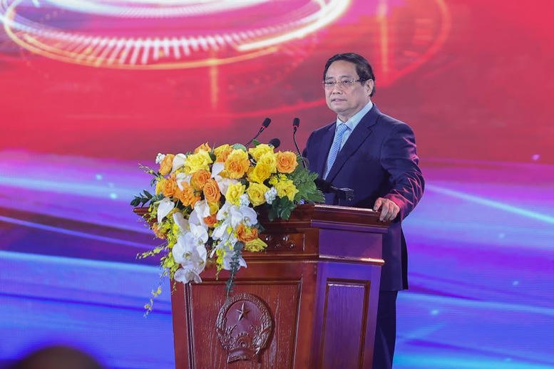 Thủ tướng Phạm Minh Ch&iacute;nh ph&aacute;t biểu khai mạc Triển l&atilde;m. Ảnh: VGP