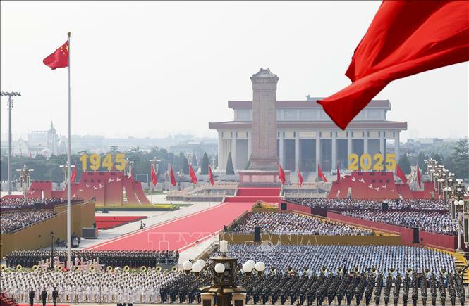 Quang cảnh Lễ duyệt binh kỷ niệm 80 năm chiến thắng ph&aacute;t x&iacute;t của nh&acirc;n d&acirc;n thế giới tại Bắc Kinh, Trung Quốc, ng&agrave;y 3/9/2025. Ảnh: THX/TTXVN