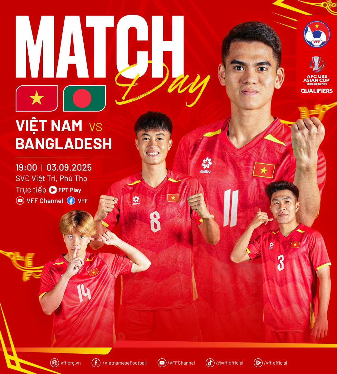 U23 Việt Nam giành chiến thắng 2-0 trước U23 Bangladesh