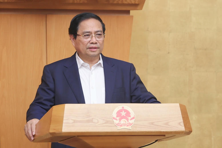 Thủ tướng Phạm Minh Ch&iacute;nh ph&aacute;t biểu mở đầu phi&ecirc;n họp Phi&ecirc;n họp Ch&iacute;nh phủ chuy&ecirc;n đề x&acirc;y dựng ph&aacute;p luật th&aacute;ng 9/2025 - Ảnh: VGP/Nhật Bắc