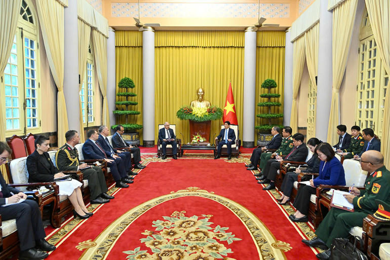 To&agrave;n cảnh buổi tiếp. Ảnh: nhandan.vn