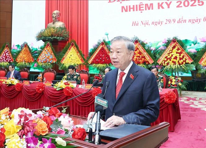 Tổng B&iacute; thư T&ocirc; L&acirc;m ph&aacute;t biểu chỉ đạo. Ảnh: Thống Nhất/ TTXVN