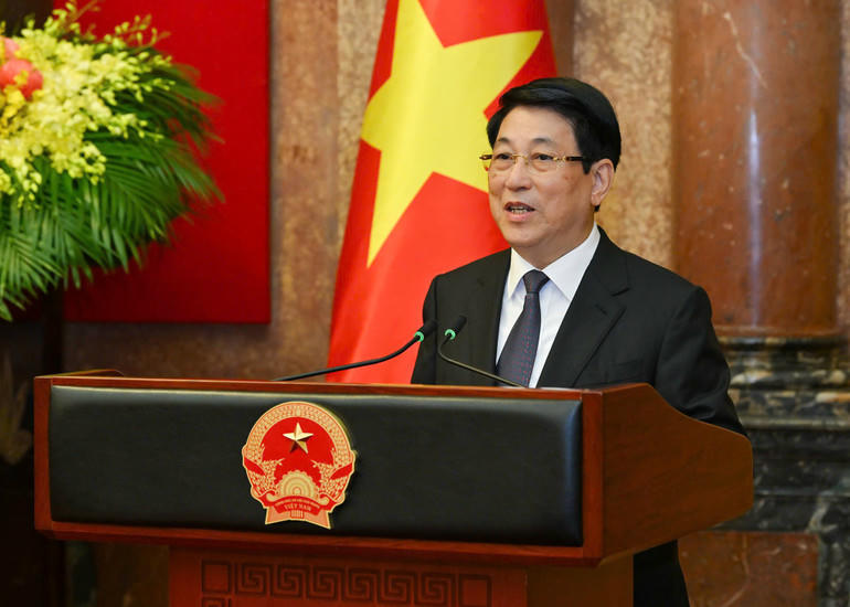 Chủ tịch nước Lương Cường ph&aacute;t biểu chỉ đạo, giao nhiệm vụ cho c&aacute;c đồng ch&iacute; được bổ nhiệm. Ảnh: nhandan.vn