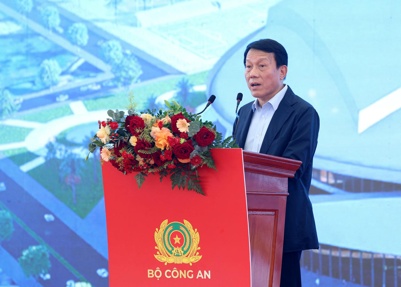 Đại tướng Lương Tam Quang, Bộ trưởng Bộ C&ocirc;ng an ph&aacute;t biểu tại buổi lễ .Ảnh: VGP