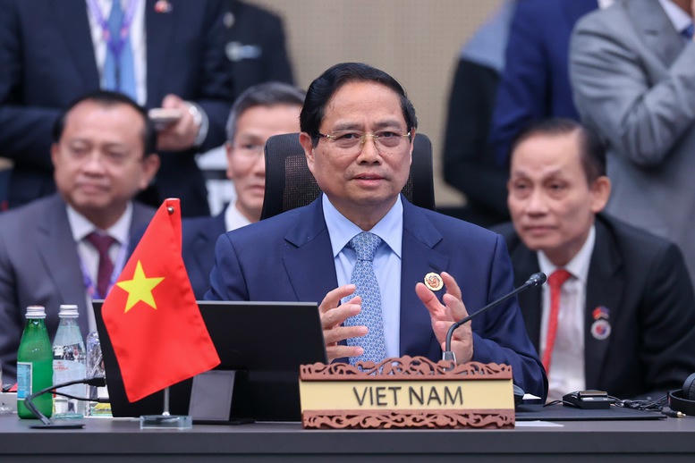 Thủ tướng Phạm Minh Chính đề xuất 4 định hướng lớn trong hợp tác ASEAN - Hoa Kỳ Cùng lãnh đạo các nước ASEAN và Tổng thống Hoa Kỳ Donald Trump tham dự Hội nghị Cấp cao ASEAN - Hoa Kỳ lần thứ 13, Thủ tướng Phạm Minh Chính đề xuất 4 định hướng lớn trong hợp tác ASEAN - Hoa Kỳ - Ảnh: VGP/Nhật Bắc