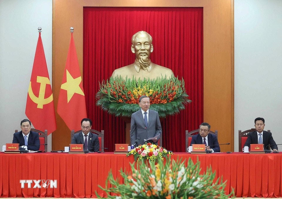 Tổng Bí thư Tô Lâm:  Tổng Bí thư Tô Lâm phát biểu tại cuộc tiếp. Ảnh: Thống Nhất/TTXVN