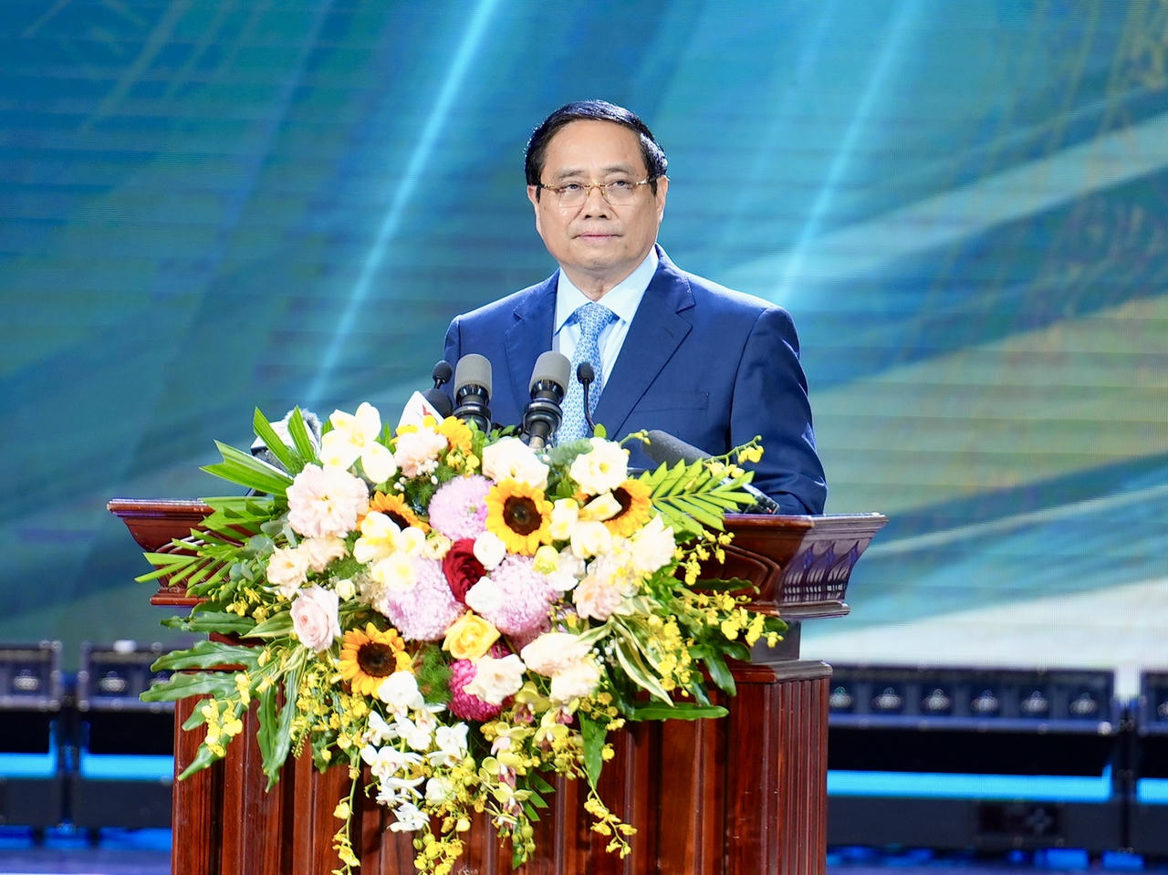 Báo PLVN đạt giải B và C Giải báo chí toàn quốc phòng chống tham nhũng, lãng phí, tiêu cực Thủ tướng Chính Phủ Phạm Minh Chính phát biểu chỉ đạo buổi lễ. (Ảnh: H.G)