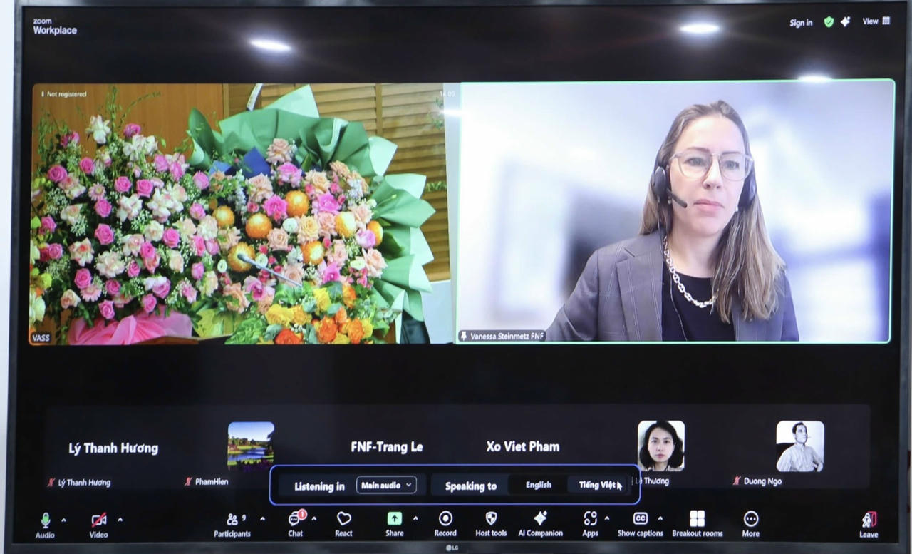 Hoàn thiện thể chế pháp luật phát triển thị trường lao động tăng cường năng lực cạnh tranh quốc gia Bà Vanessa Kristina Steinmetz, Giám đốc quốc gia Friedrich Naumann Foundation for Freedom (FNF) phát biểu