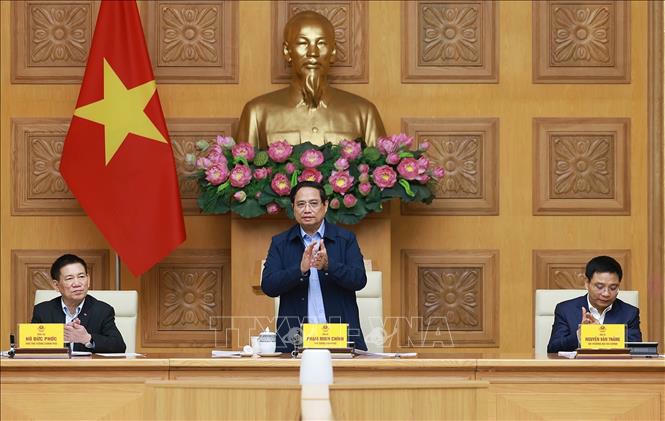 Thủ tướng Phạm Minh Ch&iacute;nh chủ tr&igrave; Phi&ecirc;n họp lần thứ 2 của Ban Chỉ đạo. Ảnh: Dương Giang/TTXVN