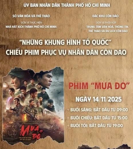 Phim Mưa đỏ sẽ được chiếu miễn ph&iacute; của người d&acirc;n C&ocirc;n Đảo