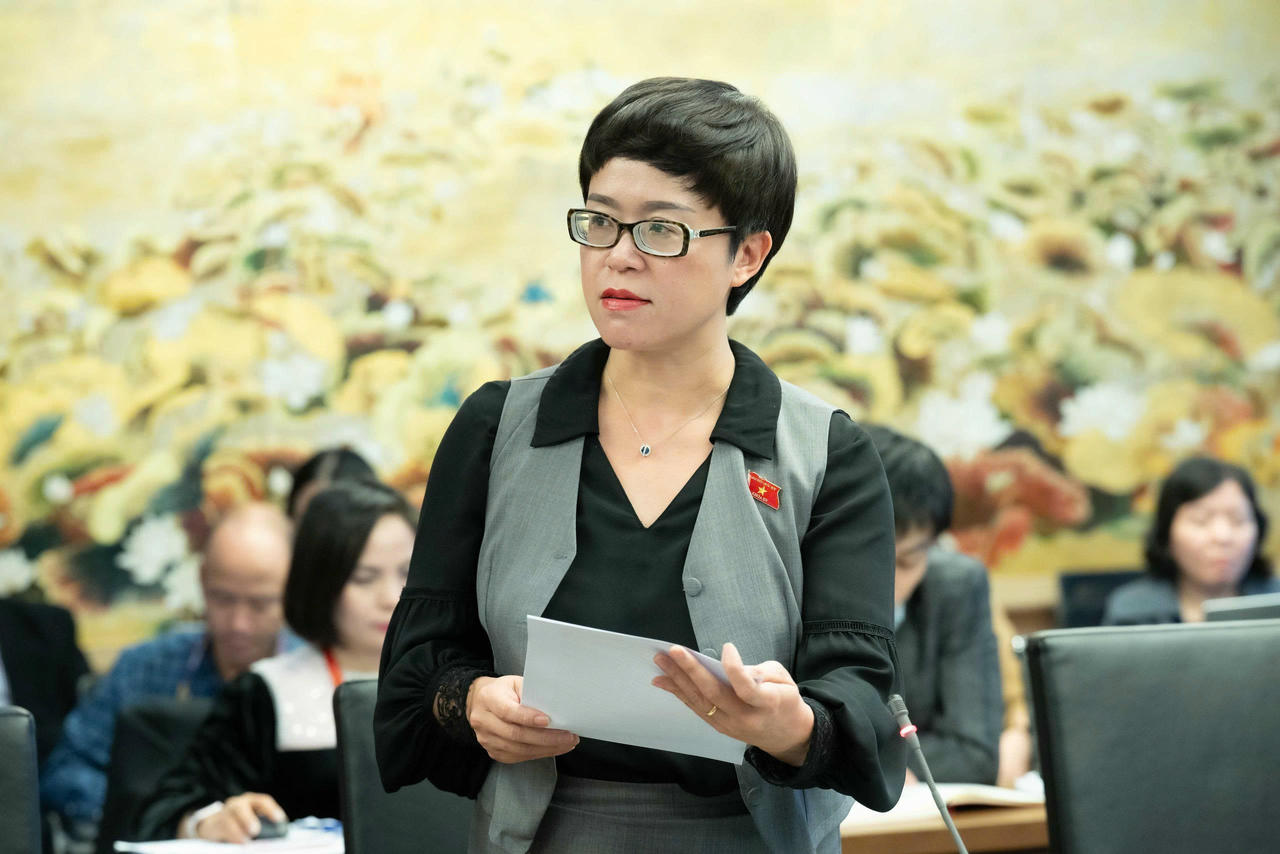 Đại biểu Dương Minh &Aacute;nh ph&aacute;t biểu tại phi&ecirc;n họp.