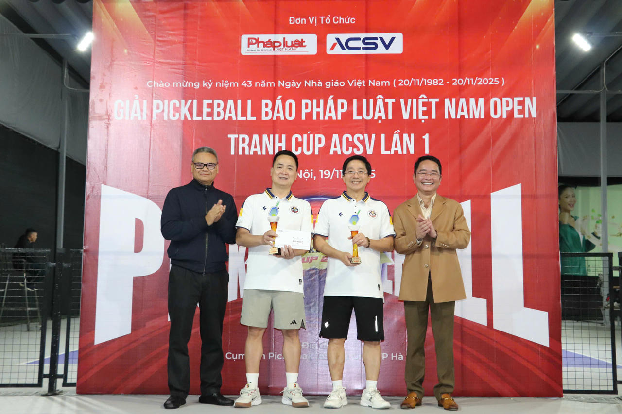 S&ocirc;i nổi Giải Pickleball B&aacute;o Ph&aacute;p luật Việt Nam Open - C&uacute;p ACSV lần thứ nhất, năm 2025