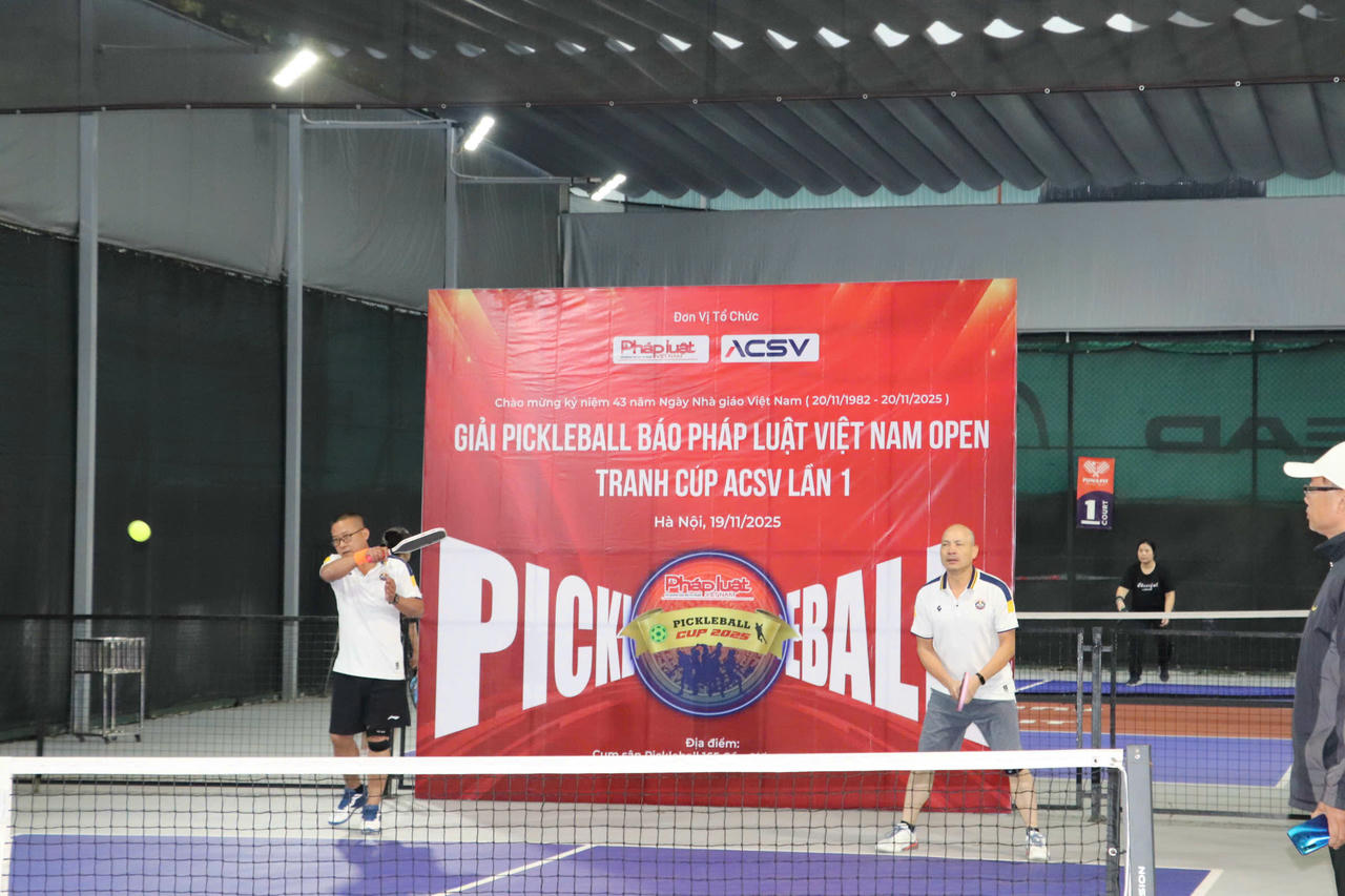S&ocirc;i nổi Giải Pickleball B&aacute;o Ph&aacute;p luật Việt Nam Open - C&uacute;p ACSV lần thứ nhất, năm 2025