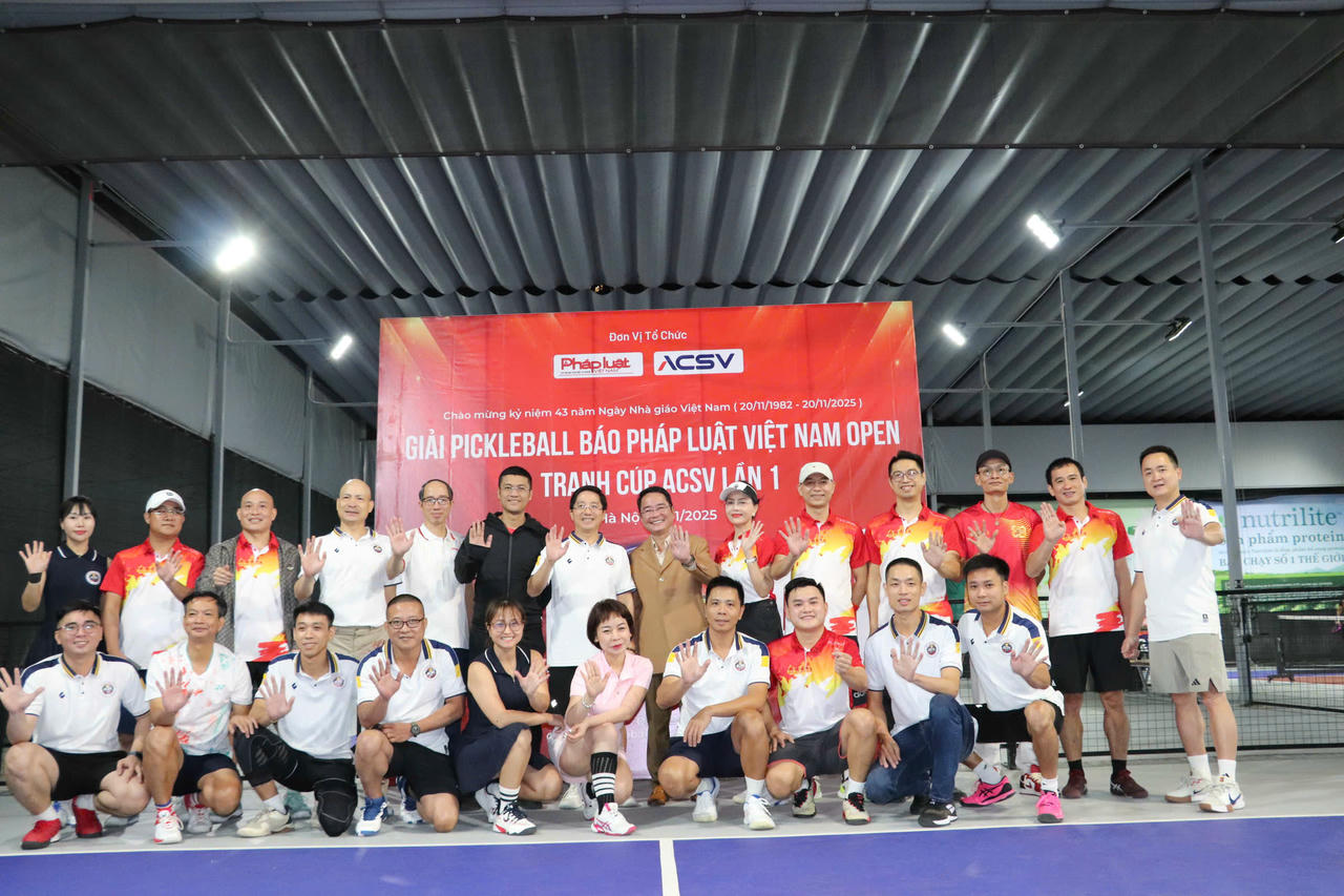 S&ocirc;i nổi Giải Pickleball B&aacute;o Ph&aacute;p luật Việt Nam Open - C&uacute;p ACSV lần thứ nhất, năm 2025
