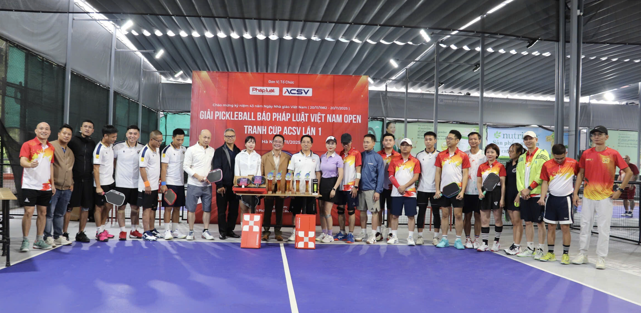 S&ocirc;i nổi Giải Pickleball B&aacute;o Ph&aacute;p luật Việt Nam Open - C&uacute;p ACSV lần thứ nhất, năm 2025