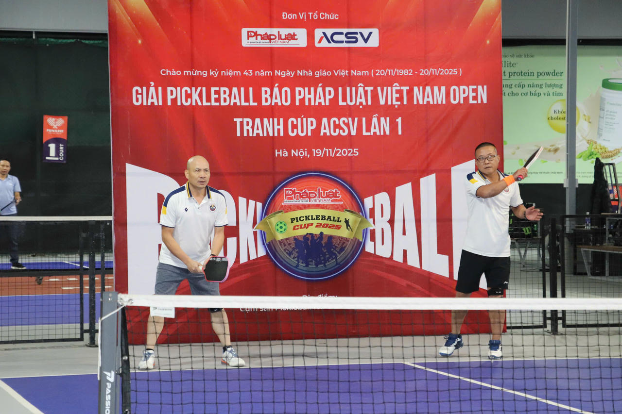 S&ocirc;i nổi Giải Pickleball B&aacute;o Ph&aacute;p luật Việt Nam Open - C&uacute;p ACSV lần thứ nhất, năm 2025