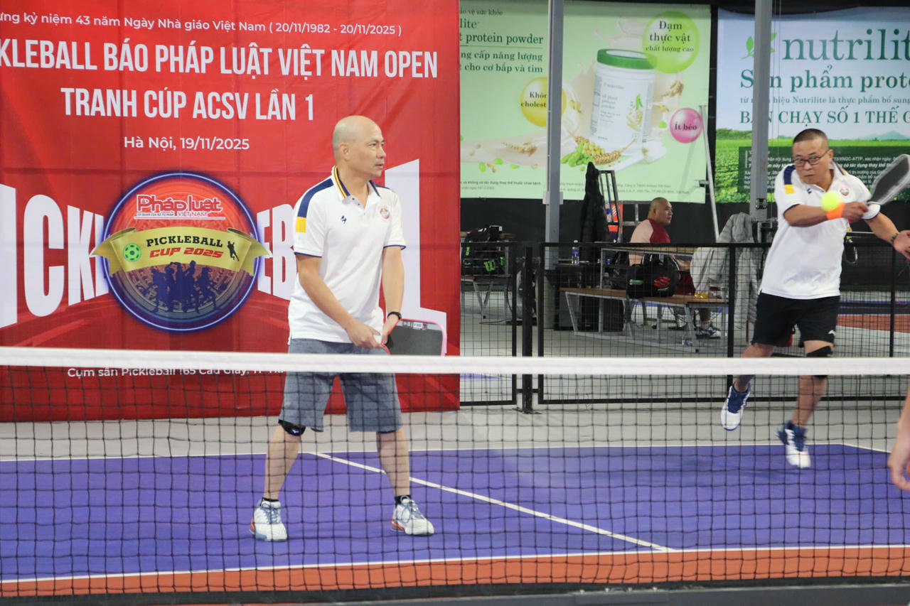 S&ocirc;i nổi Giải Pickleball B&aacute;o Ph&aacute;p luật Việt Nam Open - C&uacute;p ACSV lần thứ nhất, năm 2025