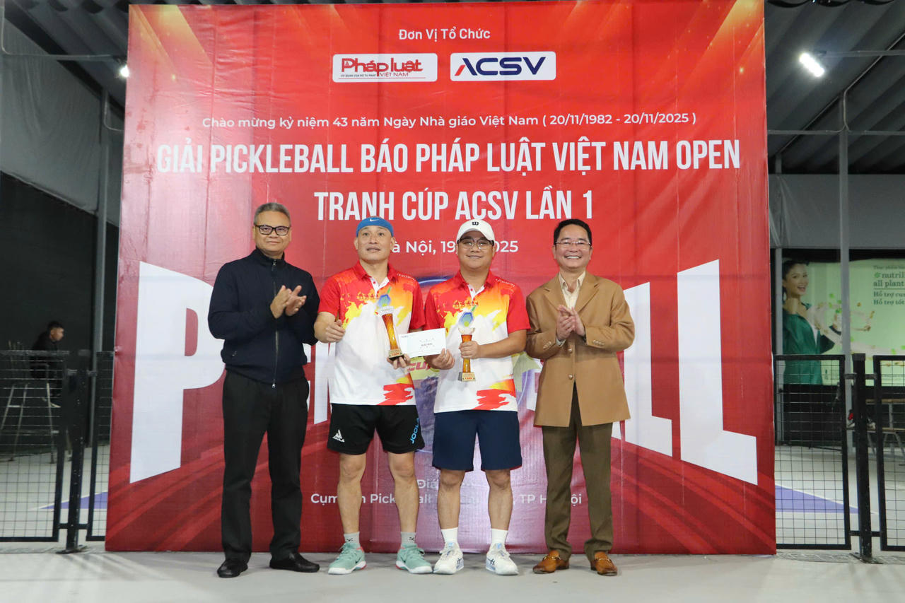 S&ocirc;i nổi Giải Pickleball B&aacute;o Ph&aacute;p luật Việt Nam Open - C&uacute;p ACSV lần thứ nhất, năm 2025