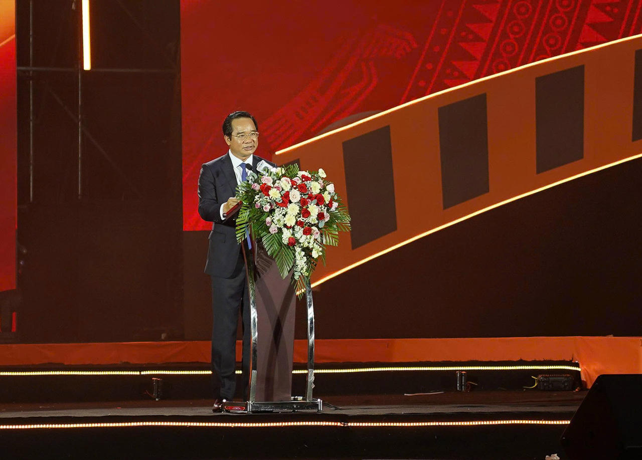 Chủ tịch UBND TP HCM Nguyễn Văn Được ph&aacute;t biểu tại lễ khai mạc.